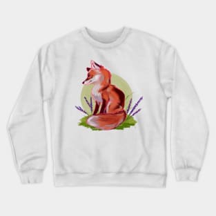 Lavendar Fox Crewneck Sweatshirt